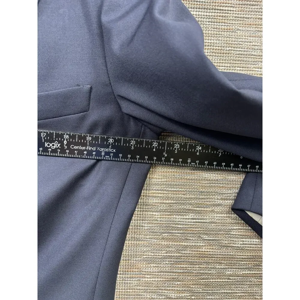 Corneliani Blazer Mens 50 Blue Virgin Wool Suit Jacket Made In Italy Two Button